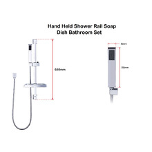 Chrome Square Rail Shower with Soap Dish